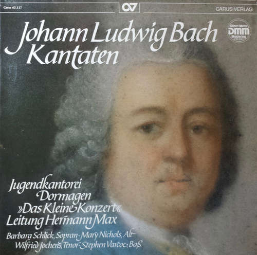 Cover Johann Ludwig Bach, Jugendkantorei Dormagen, Das Kleine Konzert, Hermann Max - Kantaten (LP) Schallplatten Ankauf