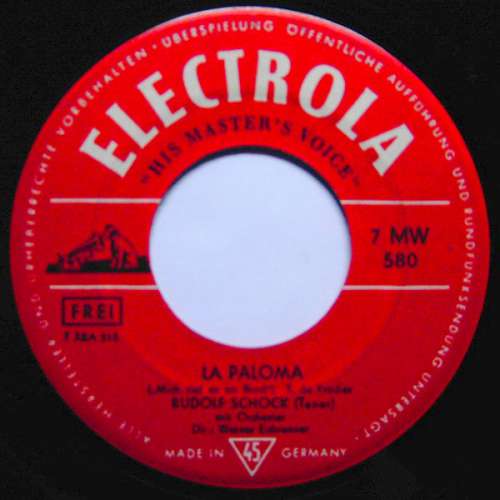 Cover Rudolf Schock - La Paloma / Toselli-Serenade (7) Schallplatten Ankauf