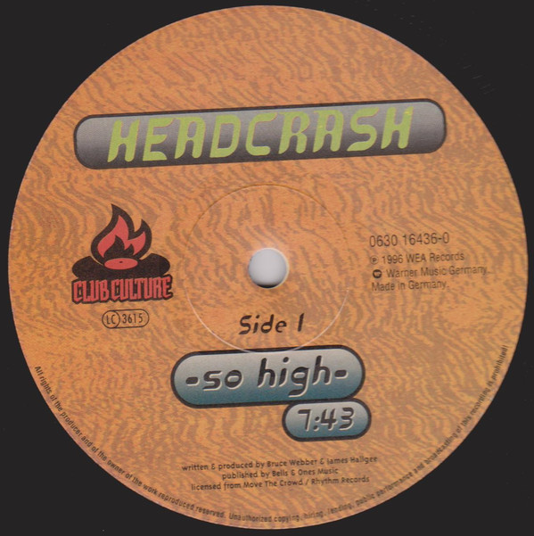 Cover Headcrash* - So High (12) Schallplatten Ankauf