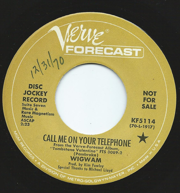 Bild Wigwam (3) - Call Me On Your Telephone / Wishful Thinker (7, Single, Promo) Schallplatten Ankauf