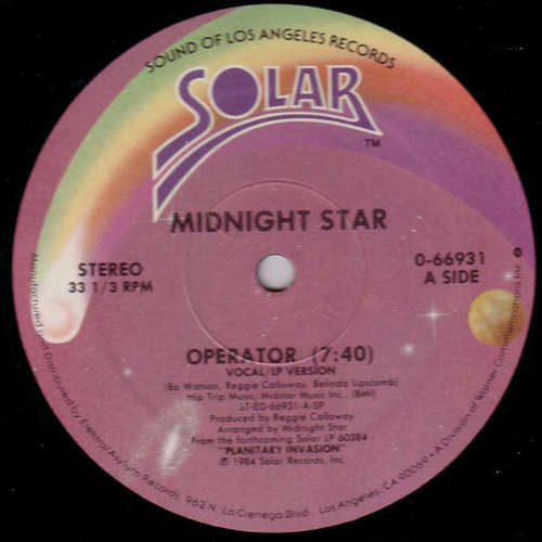 Cover Midnight Star - Operator (12) Schallplatten Ankauf