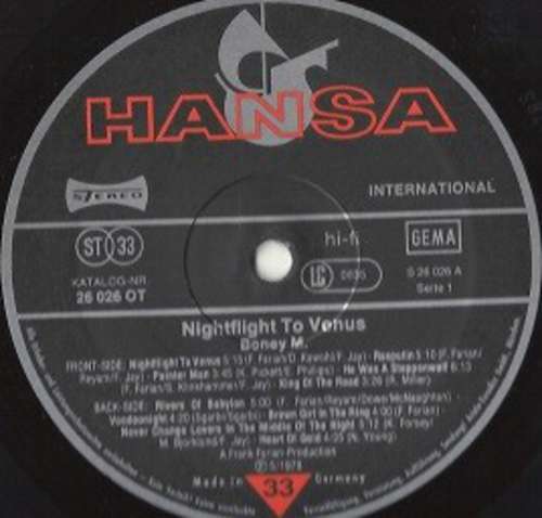 Cover Boney M. - Nightflight To Venus  (LP, Album, Gat) Schallplatten Ankauf