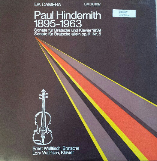 Cover Paul Hindemith - Sonate Für Bratsche Und Klavier 1939 / Sonate Für Bratsche Allein Op. 11 Nr. 5 (LP, Album) Schallplatten Ankauf