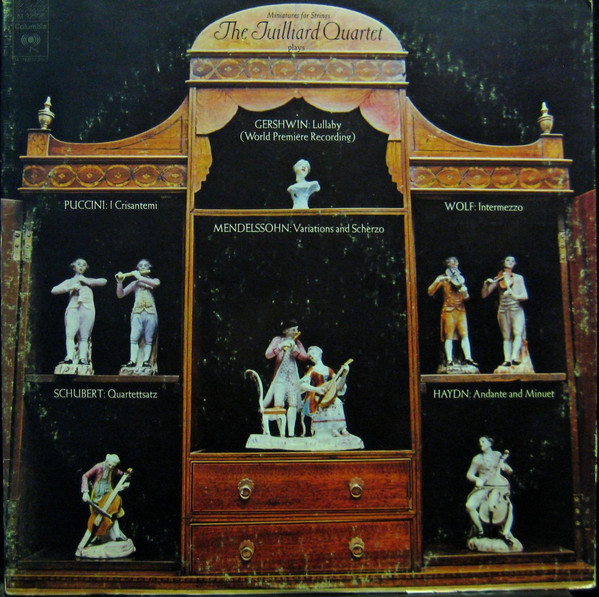 Cover Juilliard Quartet* - Gershwin*, Mendelssohn*, Haydn*, Puccini*, Schubert*, Wolf* - Miniatures For Strings (LP, Album) Schallplatten Ankauf