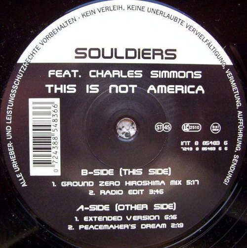 Cover Souldiers Feat. Charles Simmons - This Is Not America (12, Maxi) Schallplatten Ankauf