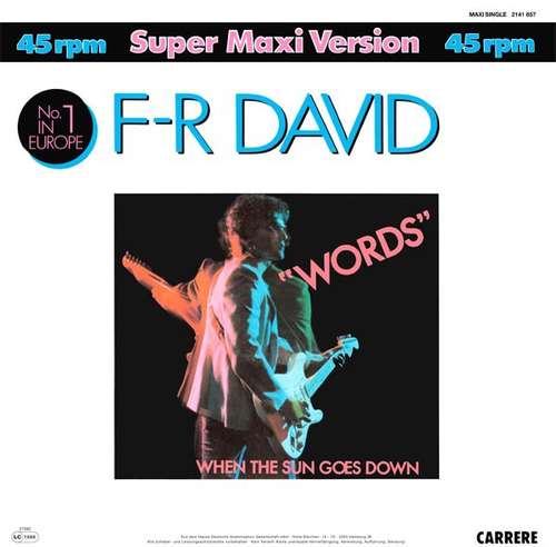 Cover F.R. David - Words (12, Maxi) Schallplatten Ankauf