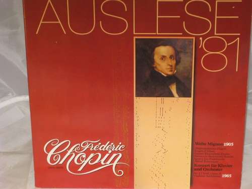 Cover Frédéric Chopin - Welte Mignon 1905 / Konzert Für Klavier Und Orchester (LP) Schallplatten Ankauf
