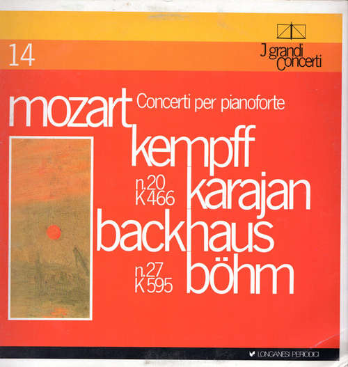 Cover Mozart* - Kempff*, Karajan*, Backhaus*, Böhm* - Concerti Per Pianoforte: N.20 K 466; N.27 K 595 (LP) Schallplatten Ankauf