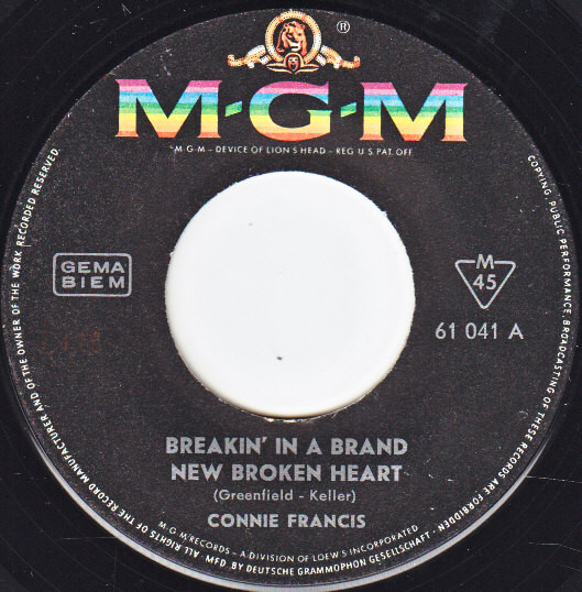 Cover Connie Francis - Breakin' In A Brand New Broken Heart (7) Schallplatten Ankauf