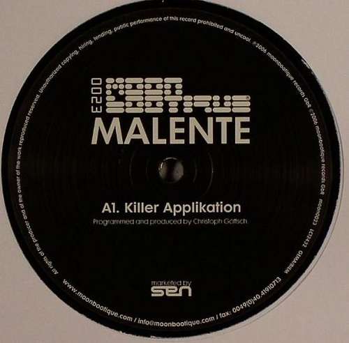 Cover Malente - Killer Applikation (12) Schallplatten Ankauf