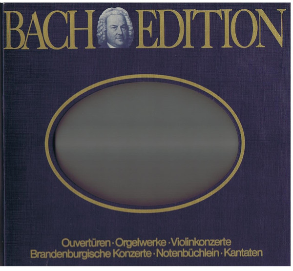 Cover Johann Sebastian Bach - Bach Edition  Ouvertüren•Orgelwerke•Violinkonzerte•Brandenburgische Konzerte•Notenbüchlein•Kantaten (6xLP, Comp, Box) Schallplatten Ankauf
