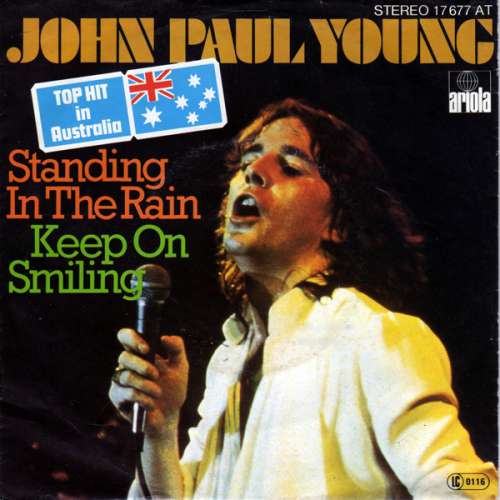 Cover John Paul Young - Standing In The Rain / Keep On Smiling (7, Single) Schallplatten Ankauf