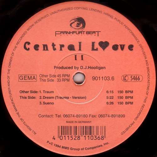 Cover Central Love II* - Traum (12) Schallplatten Ankauf