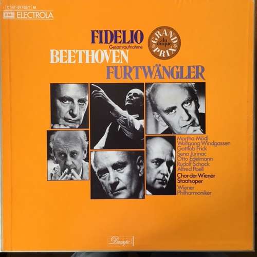Cover Beethoven*, Wilhelm Furtwängler, Mödl* · Jurinac* · Windgassen* · Edelmann* · Frick* · Schock* - Fidelio (3xLP + Box, Album) Schallplatten Ankauf