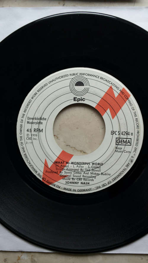 Cover Johnny Nash - (What A) Wonderful World / Ooh Baby You've Been Good To Me (7, Single, Promo) Schallplatten Ankauf