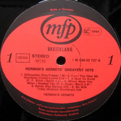 Cover Herman's Hermits - Greatest Hits (LP, Comp, RE) Schallplatten Ankauf
