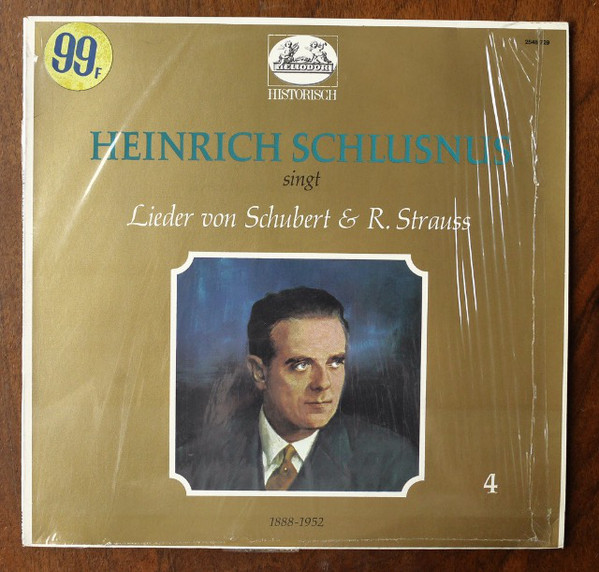 Cover Heinrich Schlusnus - Singt Lieder Von Schubert Und R. Strauss (LP) Schallplatten Ankauf