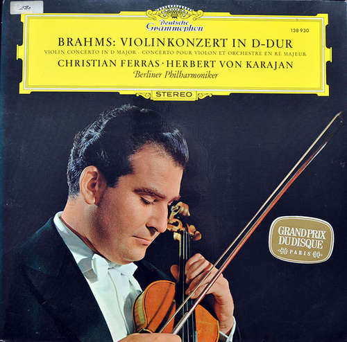 Cover Brahms* - Christian Ferras, Berliner Philharmoniker, Herbert Von Karajan - Brahms: Violinkonzert In D-Dur (LP, Album) Schallplatten Ankauf