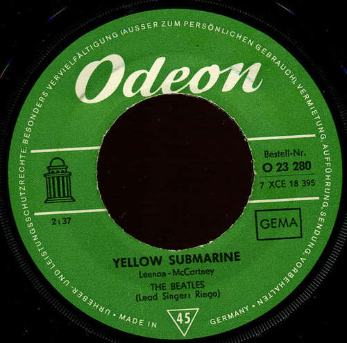 Cover The Beatles - Yellow Submarine / Eleanor Rigby (7, Single, RP) Schallplatten Ankauf