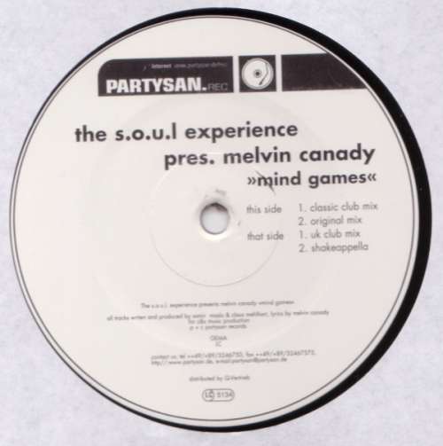 Cover The S.O.U.L Experience* Pres. Melvin Canady - Mind Games (12) Schallplatten Ankauf