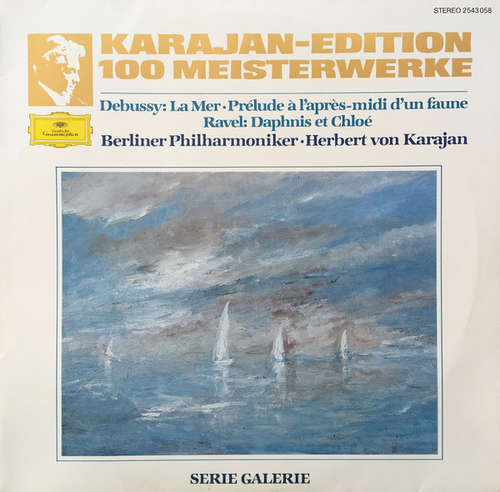 Cover Berliner Philharmoniker, Herbert von Karajan - Karajan-Edition 100 Meisterwerke - Debussy: La Mer- Prélude À L`près-midi D'un Faune ·Ravel: Daphnis Et Chloé (LP, RE) Schallplatten Ankauf