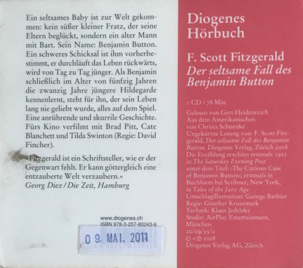 Cover F. Scott Fitzgerald, Gert Heidenreich - Der Seltsame Fall Des Benjamin Button (CD) Schallplatten Ankauf