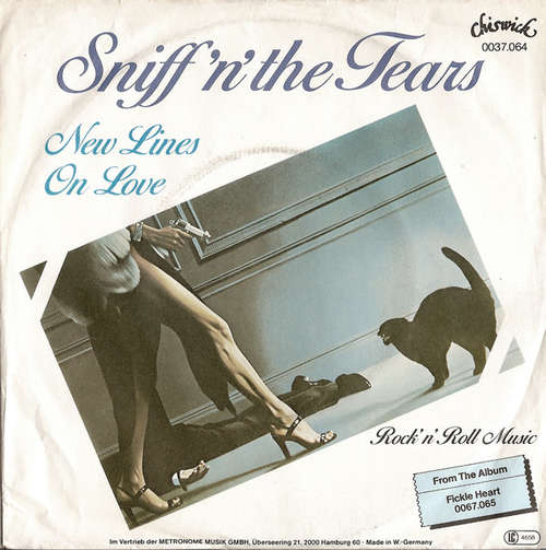 Cover Sniff 'n' the Tears - New Lines On Love / Rock 'N' Roll Music (7, Single) Schallplatten Ankauf