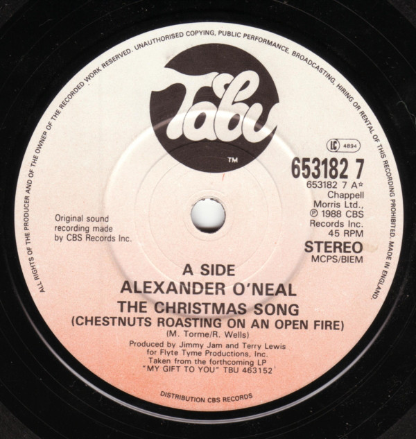 Cover Alexander O'Neal - The Christmas Song (Chestnuts Roasting On An Open Fire) / Thank You For A Good Year (7, Single) Schallplatten Ankauf