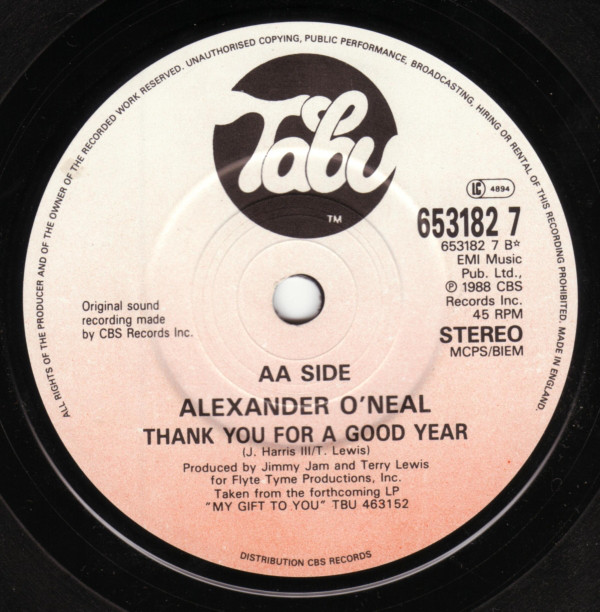 Cover Alexander O'Neal - The Christmas Song (Chestnuts Roasting On An Open Fire) / Thank You For A Good Year (7, Single) Schallplatten Ankauf