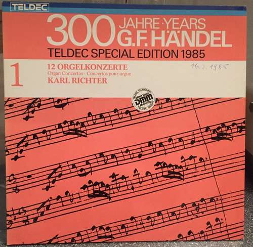 Cover G. F. Händel*, Karl Richter - 12 Orgelkonzerte (2xLP, RE, DMM) Schallplatten Ankauf
