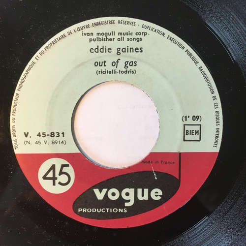 Cover Eddie Gaines - Out Of Gas / I Never Had It So Good (7, Single) Schallplatten Ankauf