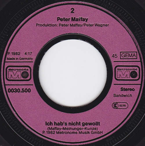 Cover Peter Maffay - Eiszeit (7, Single) Schallplatten Ankauf