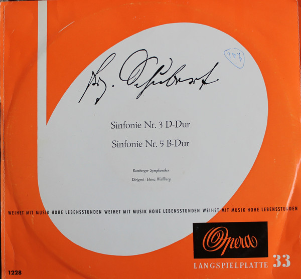 Cover Franz Schubert, Bamberger Symphoniker Dirigent: Heinz Wallberg - Sinfonie Nr. 3 D-dur - Sinfonie Nr. 5 B-dur (LP, Album, Mono, Club) Schallplatten Ankauf