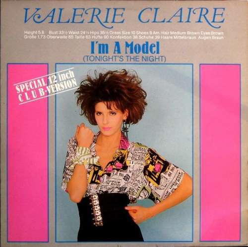 Cover Valerie Claire - I'm A Model (Tonight's The Night) (Club Version) (12, Single) Schallplatten Ankauf
