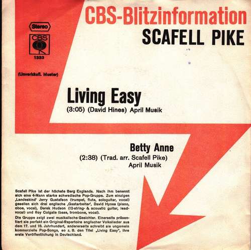 Cover Scafell Pike - Living Easy (7, Single, Promo) Schallplatten Ankauf
