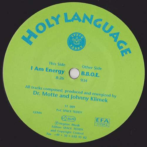 Cover Holy Language - I Am Energy / B.B.O.E. (12) Schallplatten Ankauf